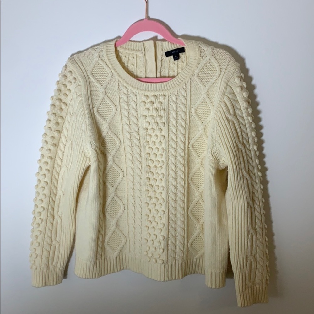 J. Crew Cream Cable knit Sweater